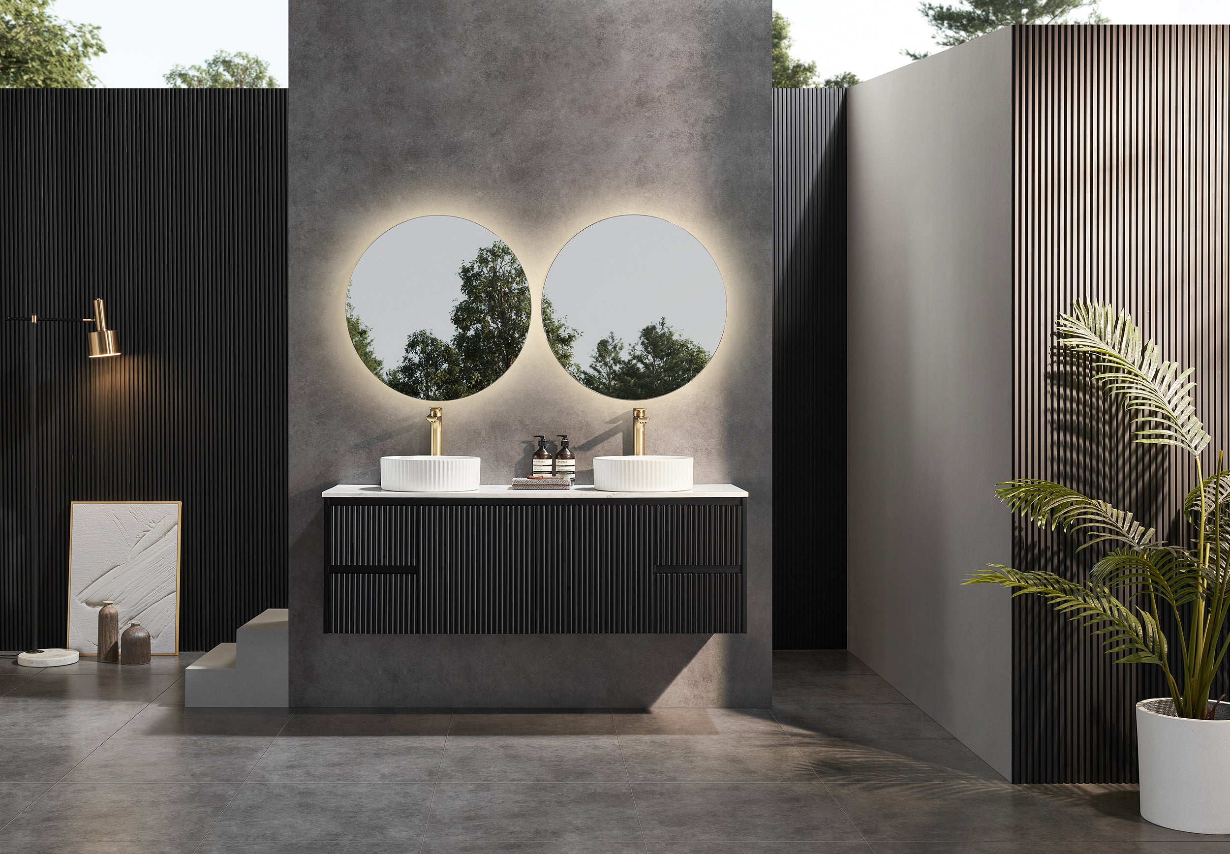 Brindabella PVC Waterproof Wall Hung Bathroom Vanity Matte Black