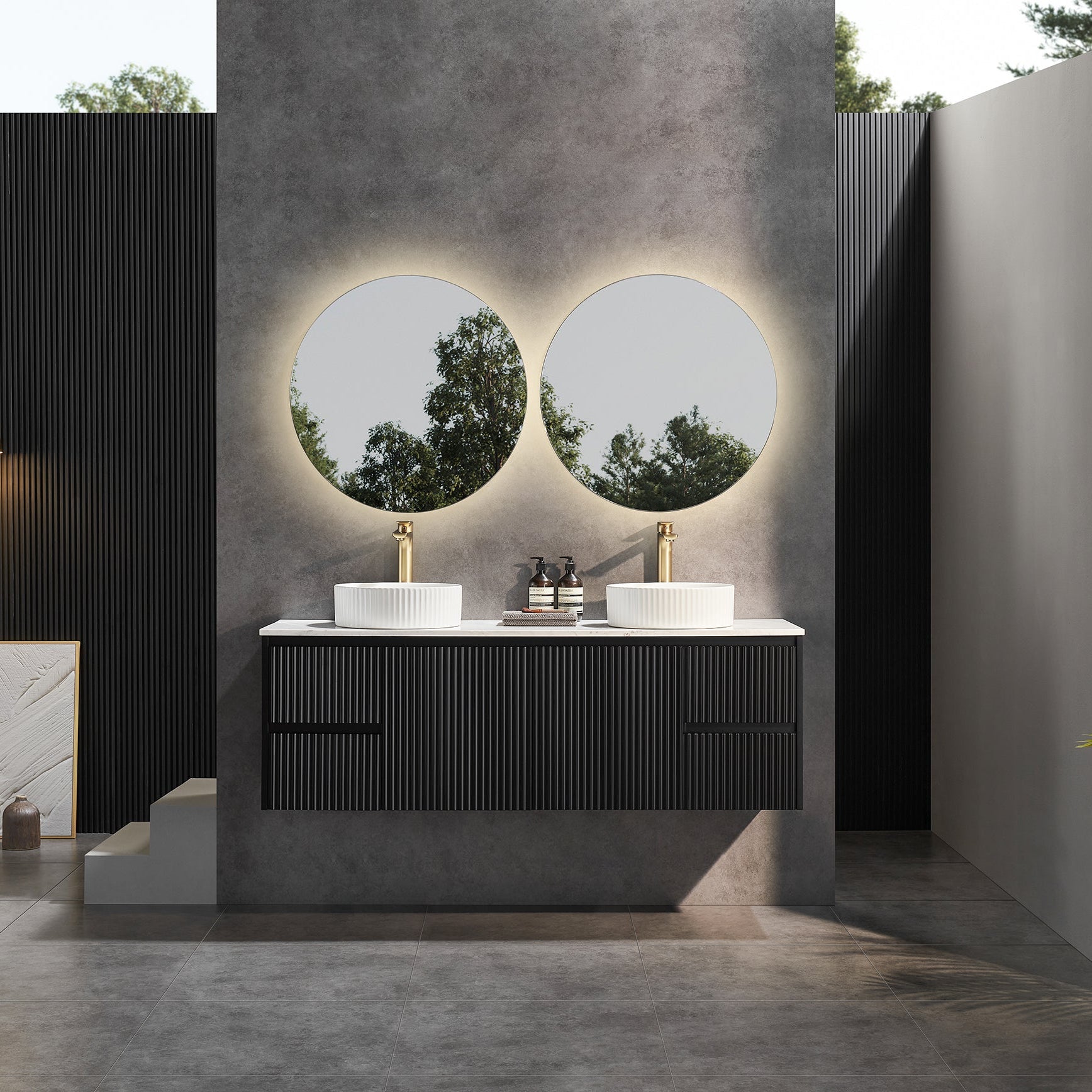 Brindabella PVC Waterproof Wall Hung Bathroom Vanity  Matte Black