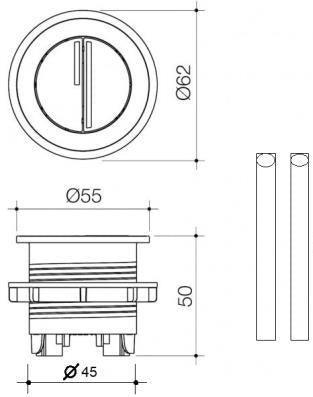 BTW Cistern Button – Round Gun Metal - Living and Bathroom
