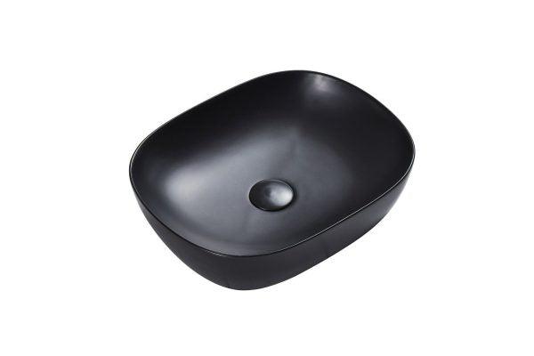Chur 46 Matt Black Above Counter Basin - Living and Bathroom