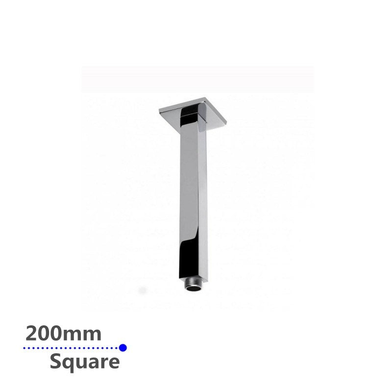 Square Chrome Ceiling Shower Arm 200mm
