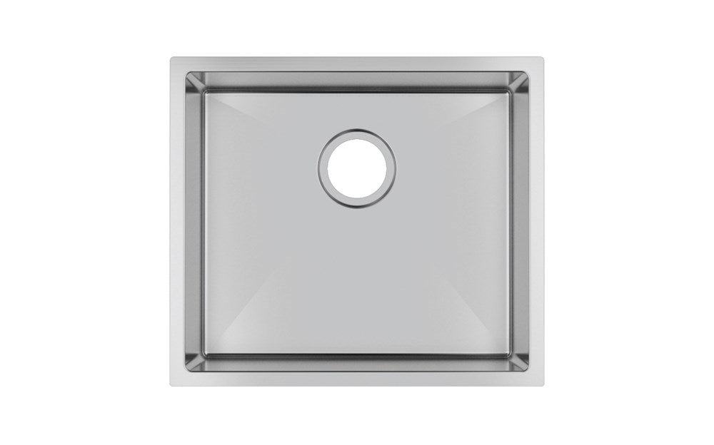 Round Corner Chrome Stainless Steel Handmade Single Bowl Kitchen Sink 510*440*230mm