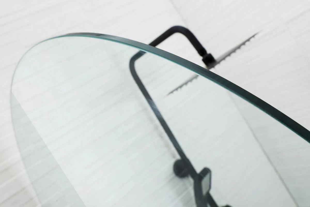 Frameless Arched Fixed Panel Shower Screen Gun Metal - Living and Bathroom