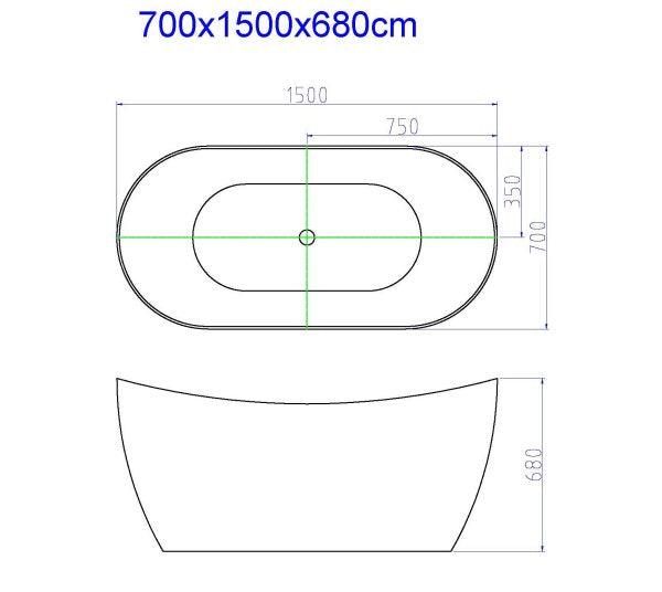 Disney 1500mm Freestanding Designer Gloss White bathtub - Living and Bathroom