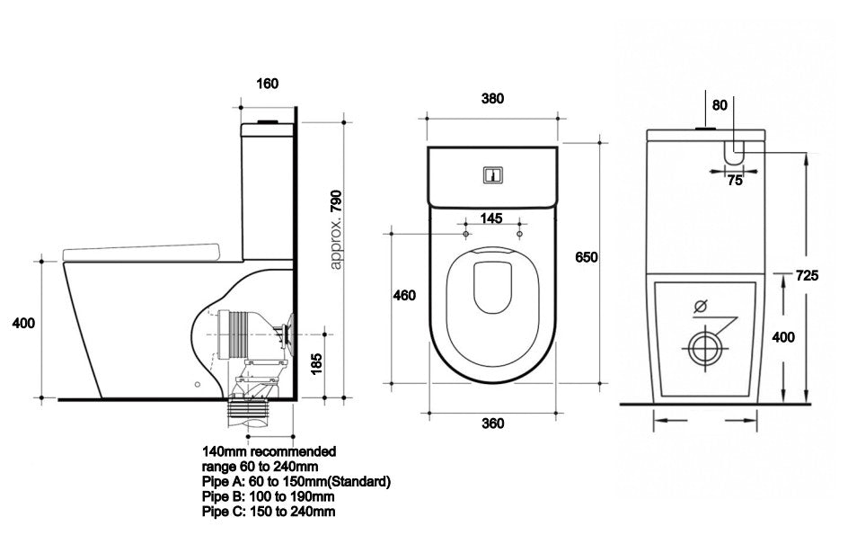 Devito Wall Faced Toilet Suite Tornado Rimless Quiet Flush