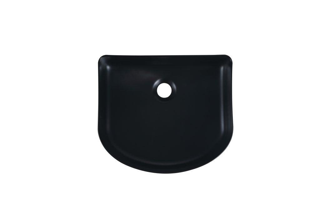 Cora Above Counter Fluted Matt Black Arch Basin (New Arrival) - Living and Bathroom