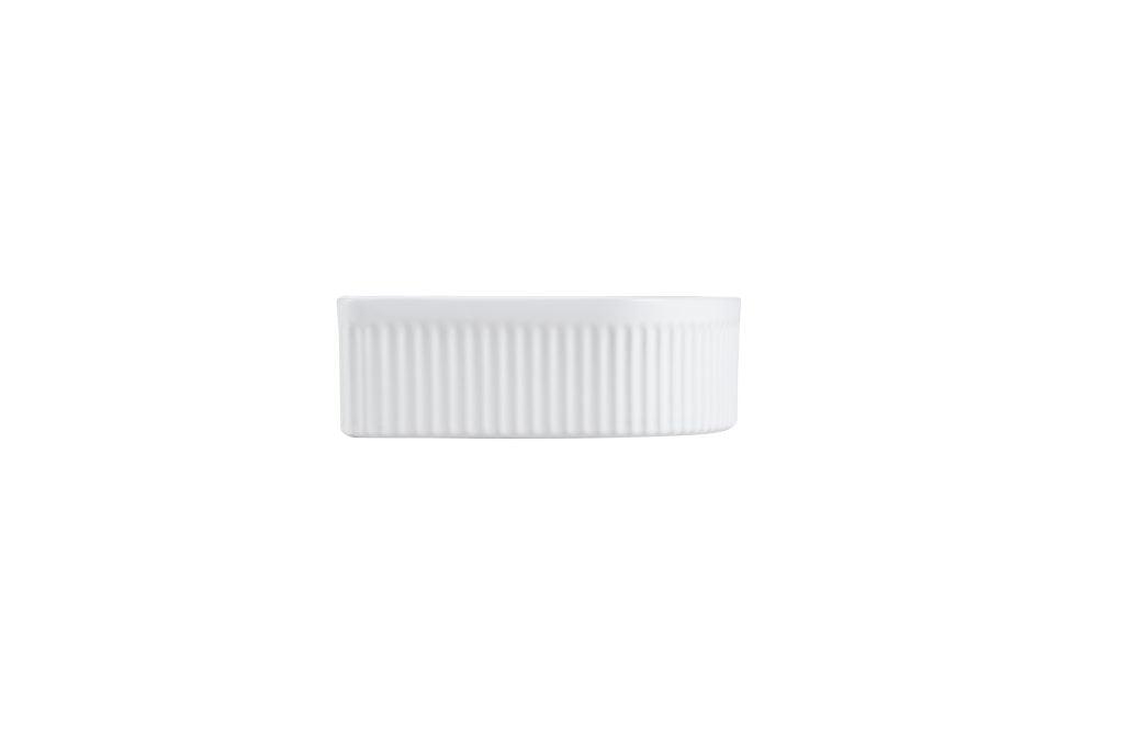 Cora Above Counter Fluted Matt White Arch Basin (New Arrival) - Living and Bathroom