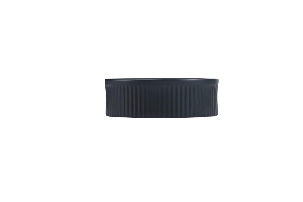 Cora Above Counter Fluted Matt Black Pill Basin (New Arrival) - Living and Bathroom