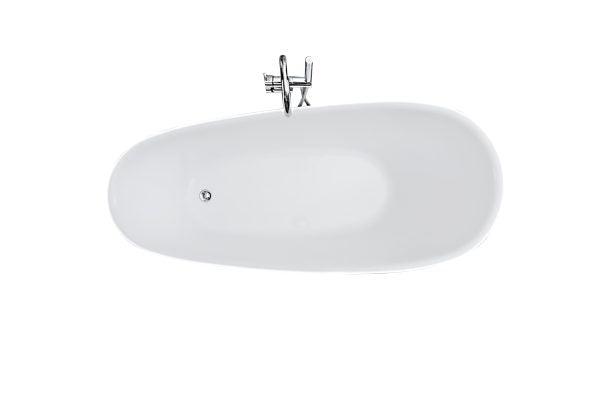 Clara 1500mm Freestanding Designer Gloss White bathtub - Living and Bathroom