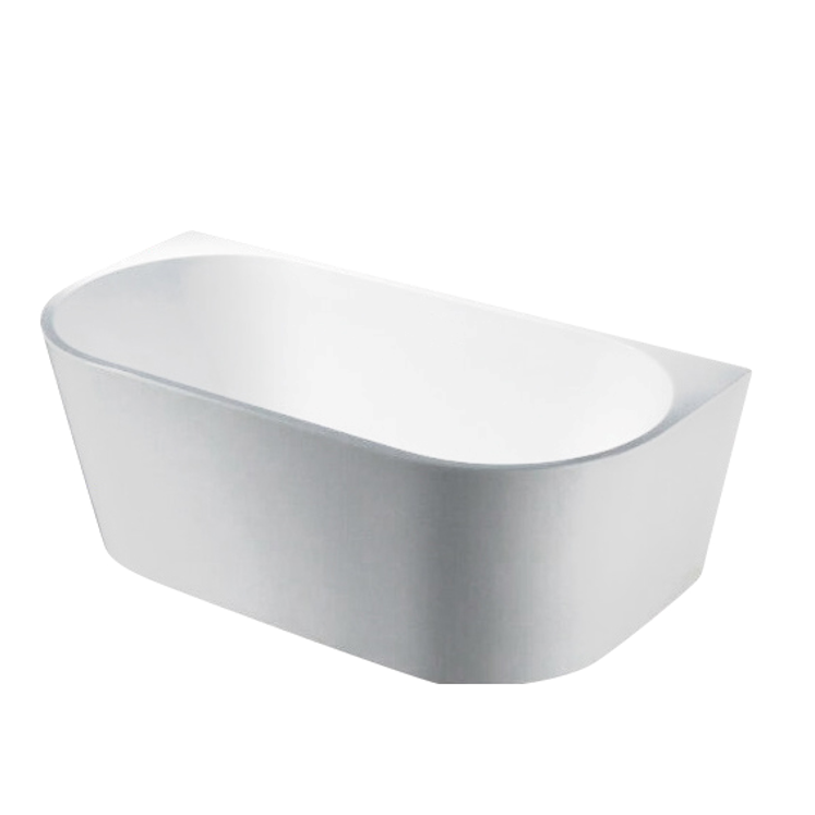 Elivia Back To Wall Freestanding Bathtub Matt White (Available in 1400mm, 1500mm and 1700mm)