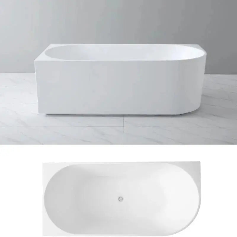 Elvia Left Corner Back To Wall Freestanding Bathtub (Available in 1500mm and 1700mm)