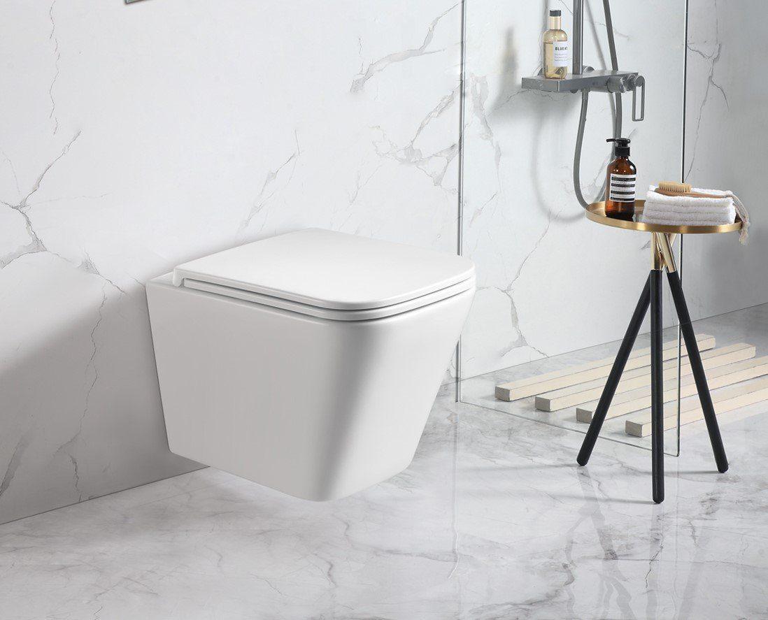 ENOX Wall Hung Rimless In Wall Toilet Suite Pan - Living and Bathroom