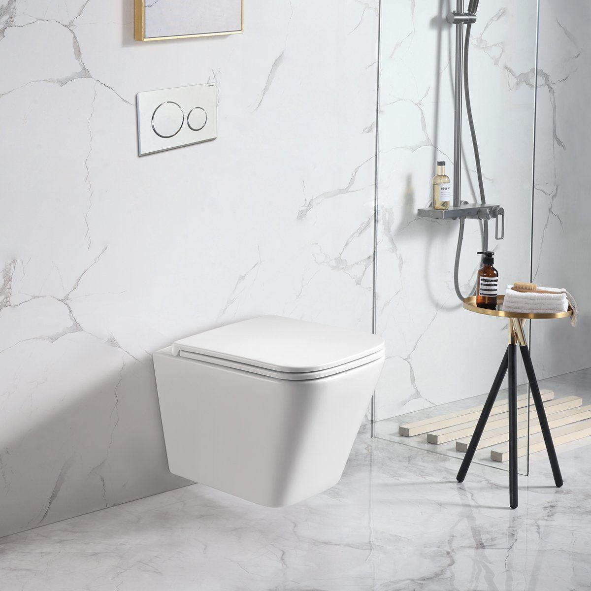 ENOX Wall Hung Rimless In Wall Toilet Suite Pan - Living and Bathroom