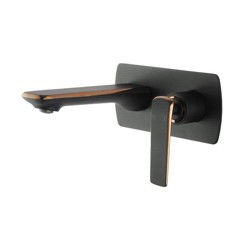 Esperia Matte Black & Copper Wall Mixer With Spout