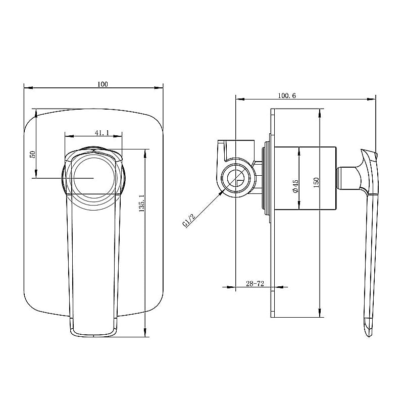 Esperia Chrome Wall Shower mixer