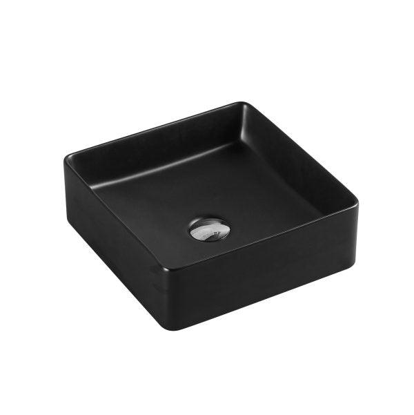 Etna Matt Black Above Counter Square Basin - Living and Bathroom