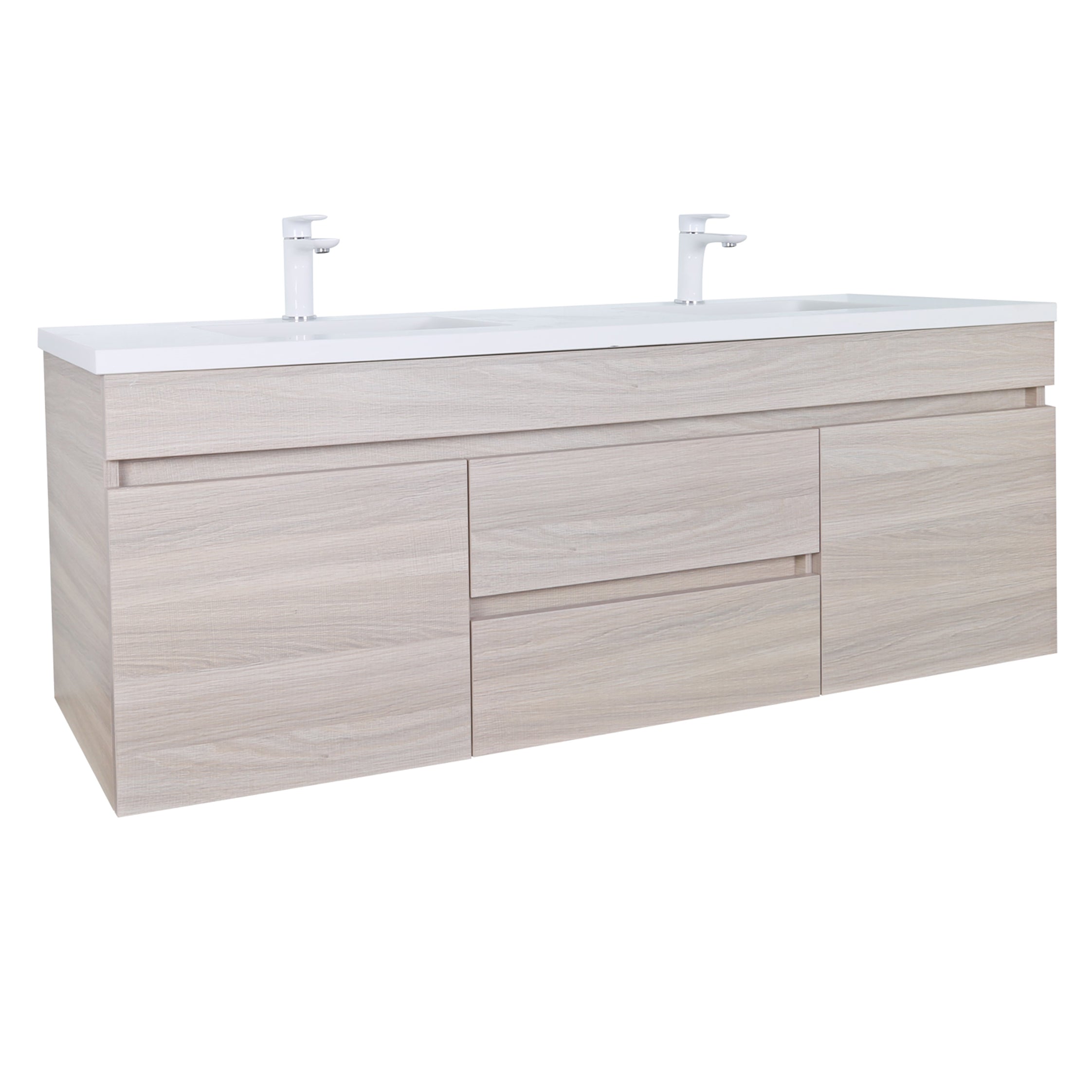Evie PVC Wall Hung Bathroom Vanity Oak