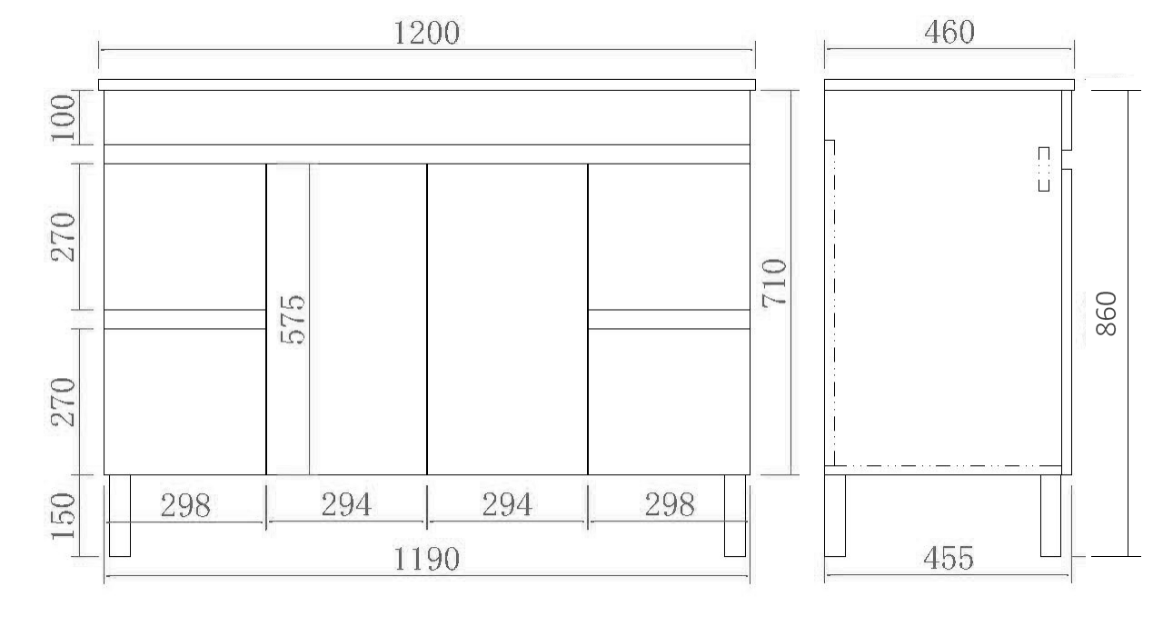 Evie PVC Freestanding Bathroom Vanity Oak