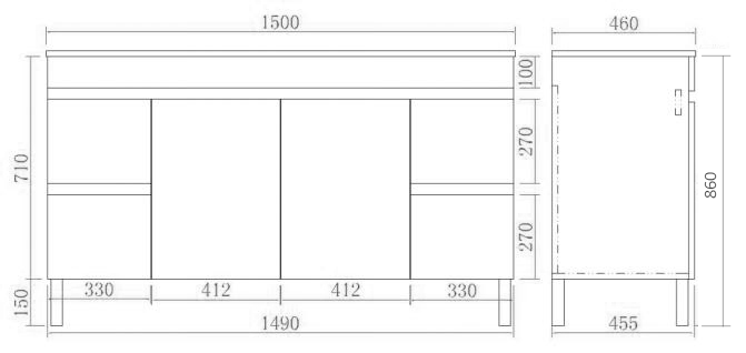 Evie PVC Freestanding Bathroom Vanity Oak