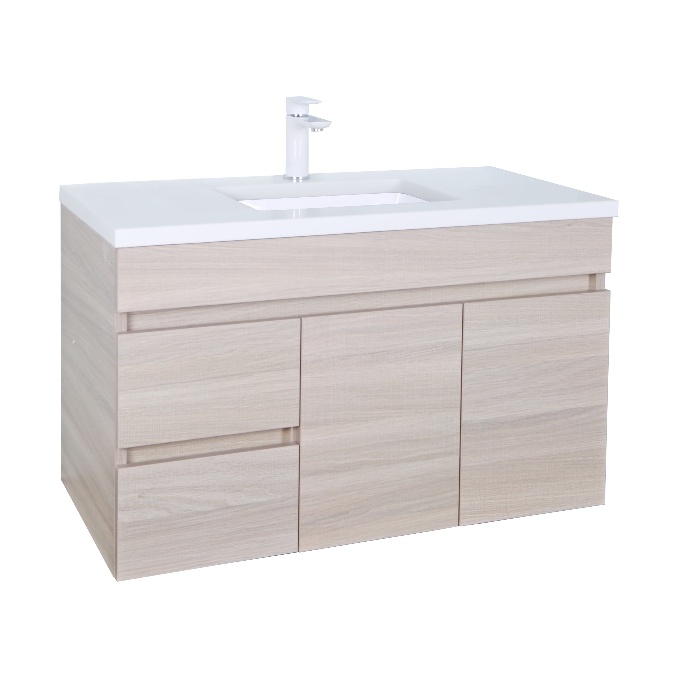 Evie PVC Wall Hung Bathroom Vanity Oak