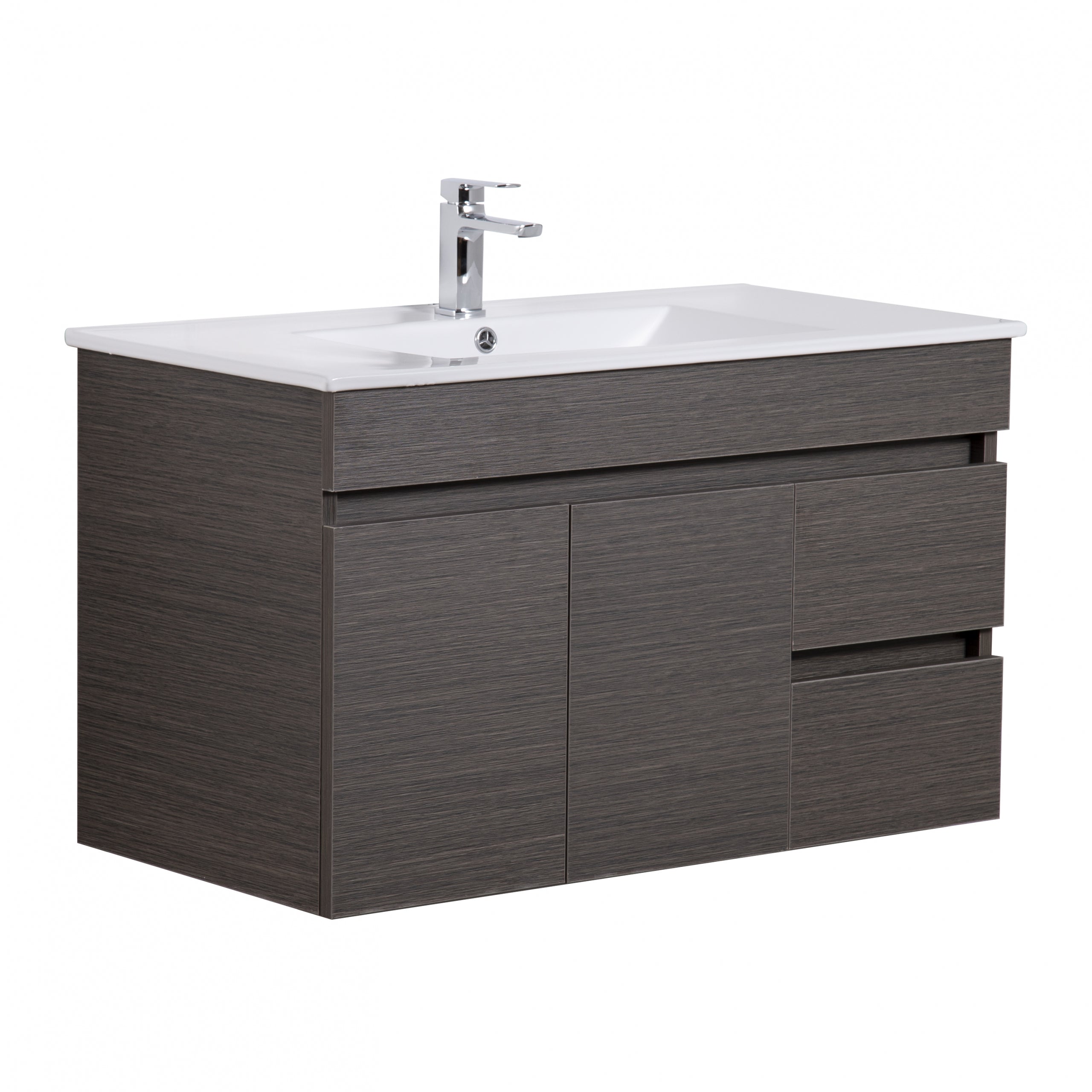 Evie PVC Wall Hung Bathroom Vanity Dark Brown