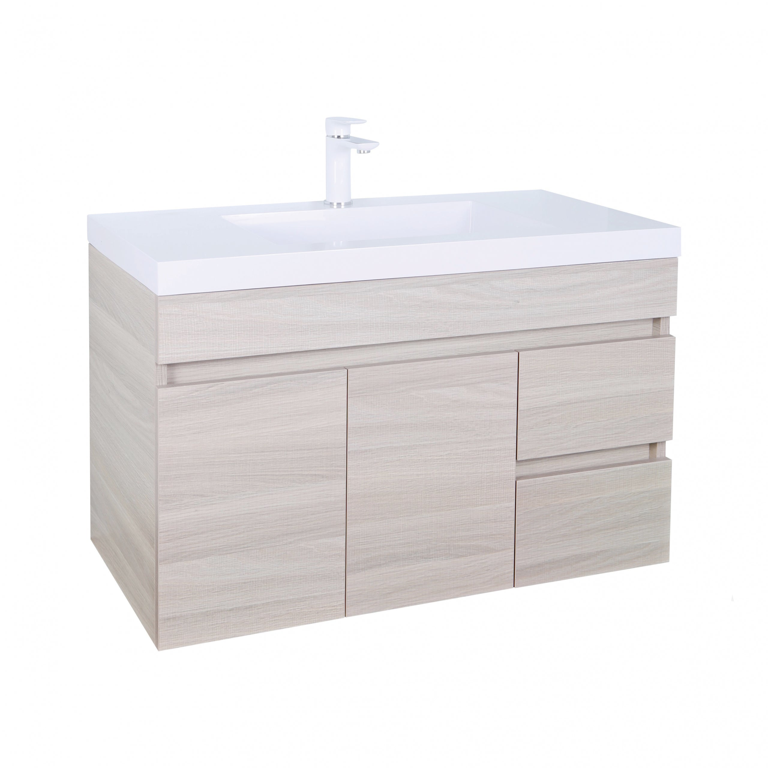 Evie PVC Wall Hung Bathroom Vanity Oak