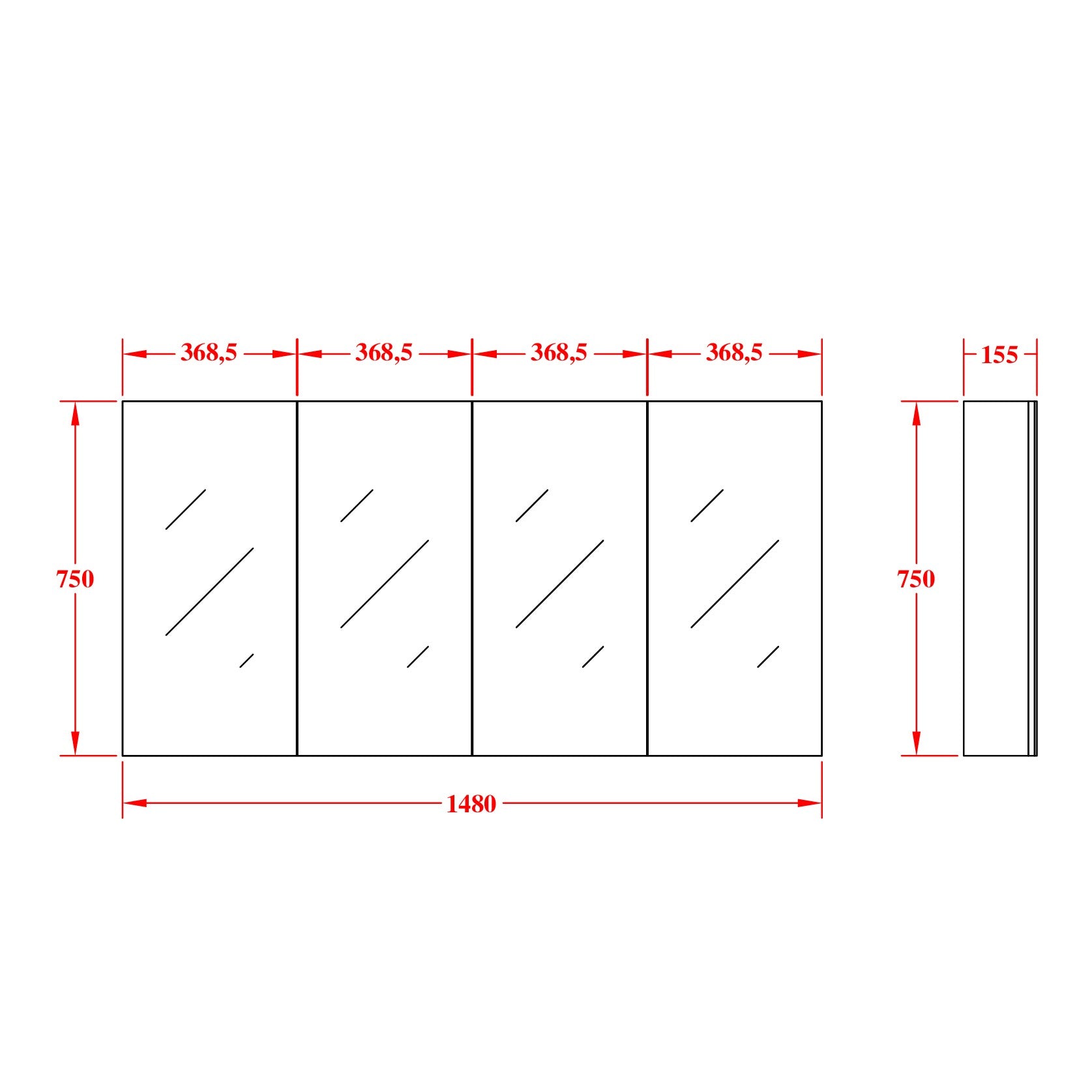 Evie Shaving Cabinet 1500*155*750mm