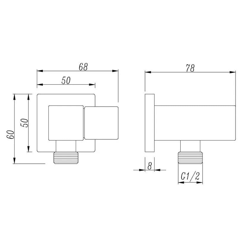 Esperia Gun Metal Grey Shower Holder & Connector