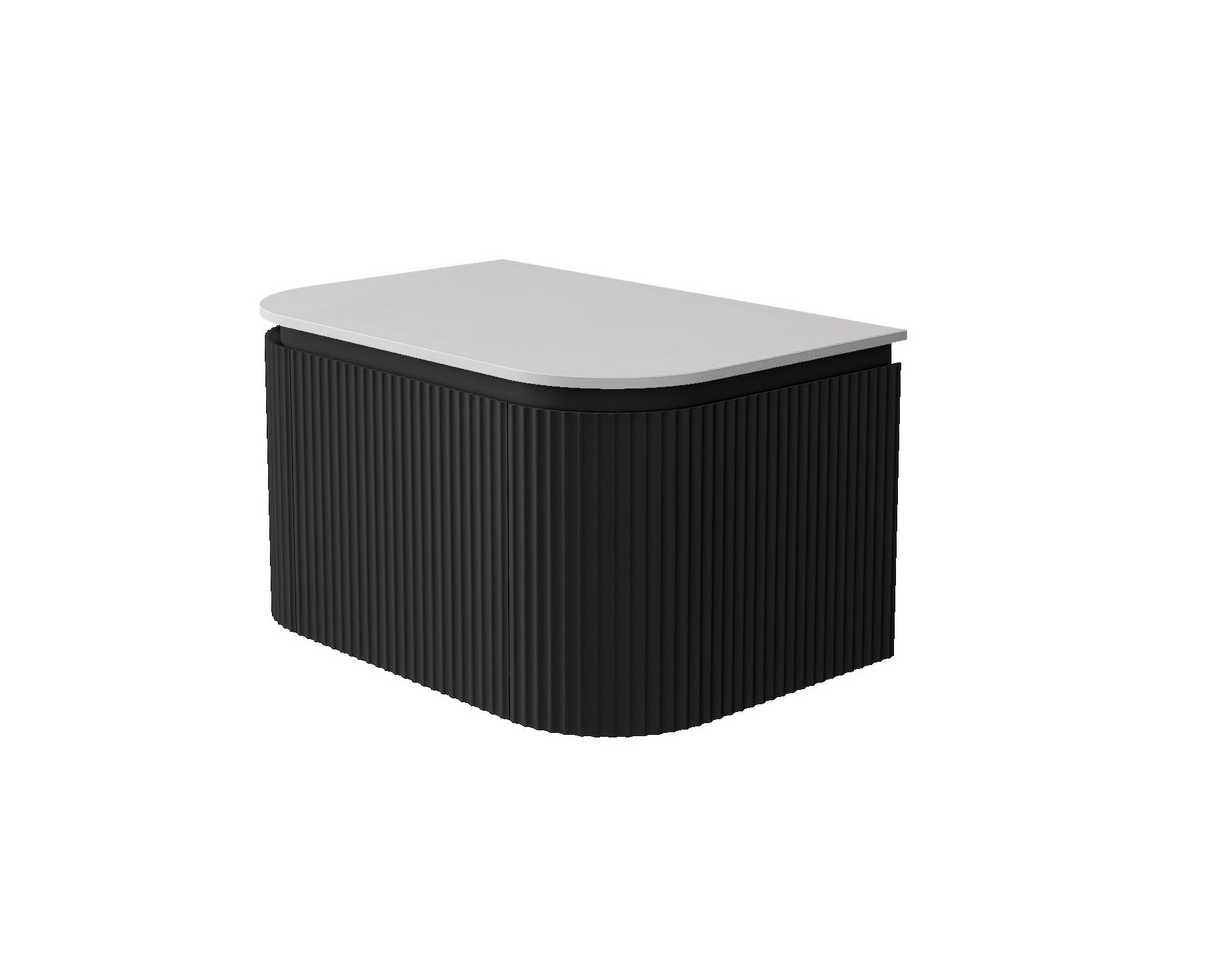 Estella Modern Curve Wall Hung Vanity PVC Cabinet Matte Black