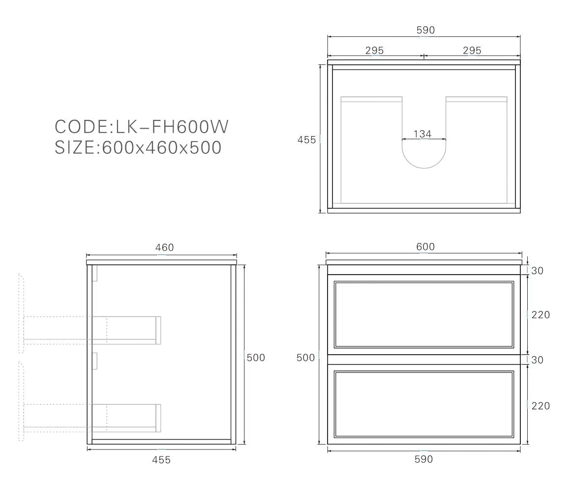 Hamilton Federation Prime Wall Hung PVC Cabinet Matte White