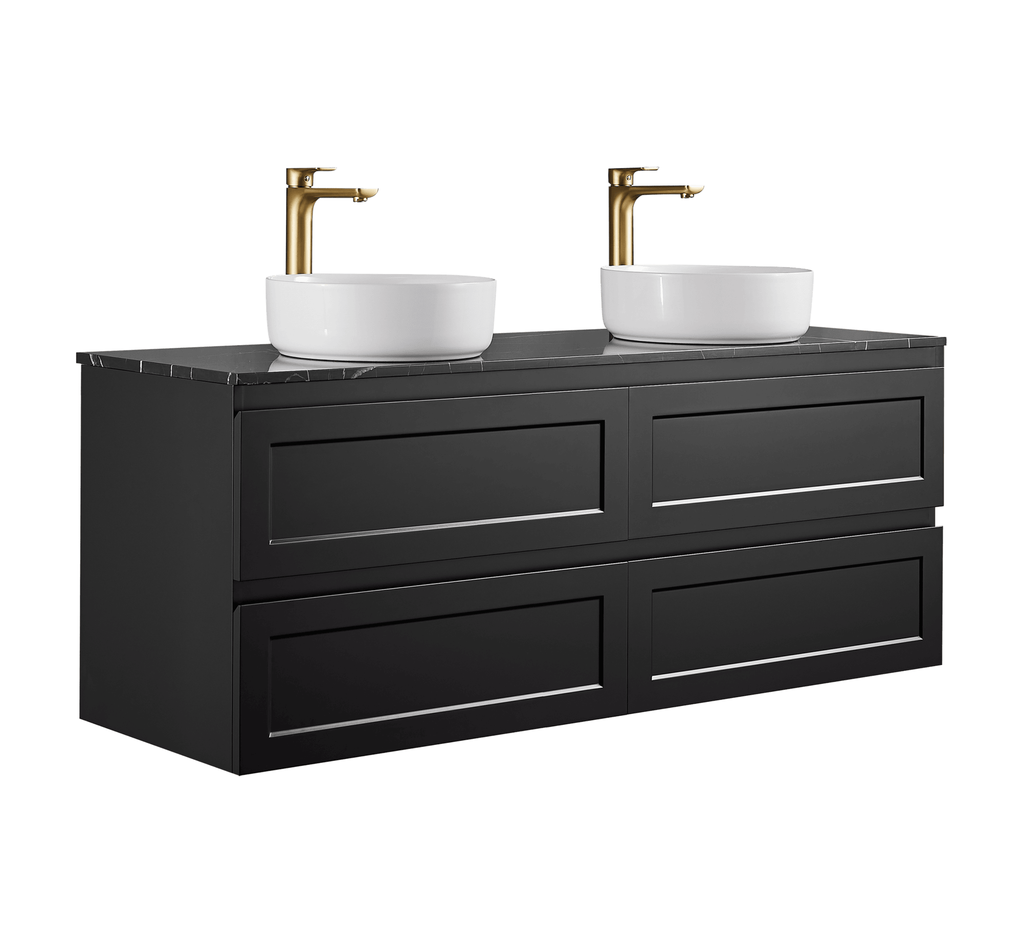 Fremantal PVC Waterproof Wall Hung Bathroom Vanity Matte Black