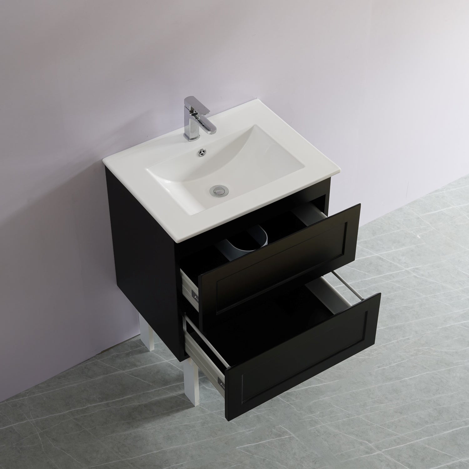 Fremantal PVC Waterproof Wall Hung Bathroom Vanity Matte Black