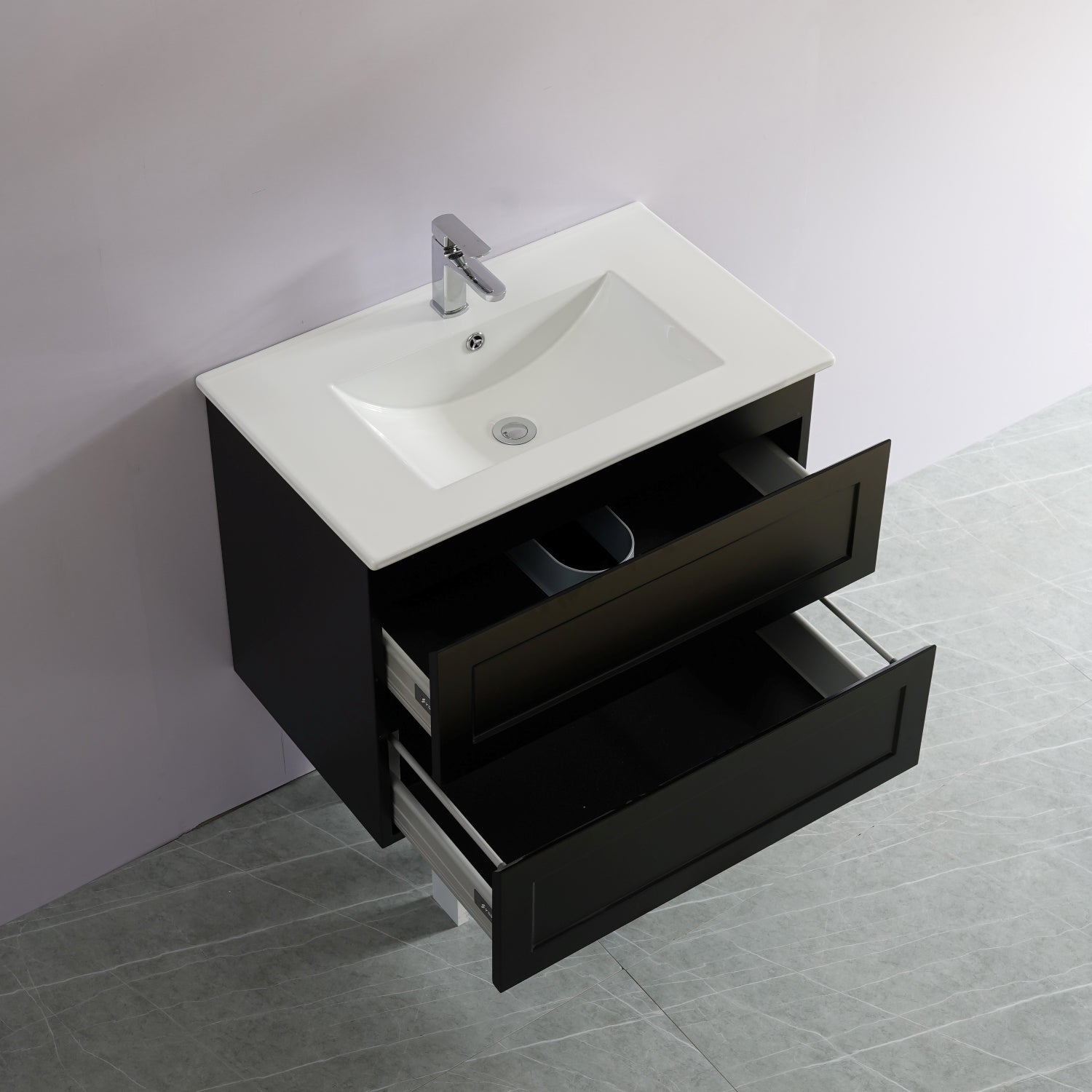 Fremantal PVC Waterproof Wall Hung Bathroom Vanity Matte Black
