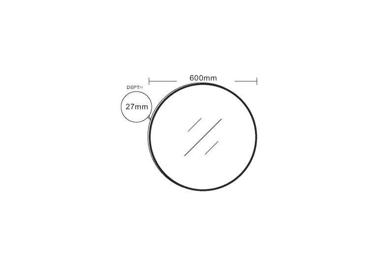 Brushed Golden Aluminum Framed Round Mirror 600mm (New Arrival) - Living and Bathroom