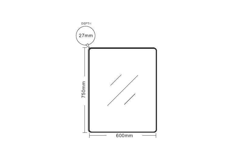 Brushed golden Aluminum framed rectangular mirror 600mm (New Arrival) - Living and Bathroom