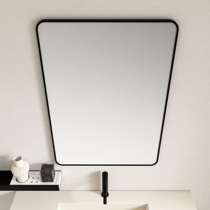Aluminum Framed 600mm Rectangular Mirror -Matt Black