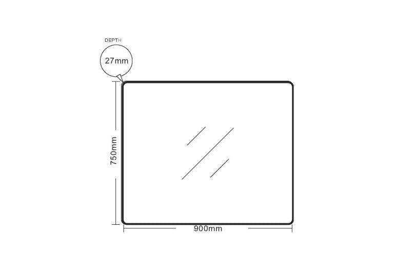 Matt Black Aluminum framed rectangular mirror 900mm (New Arrival) - Living and Bathroom