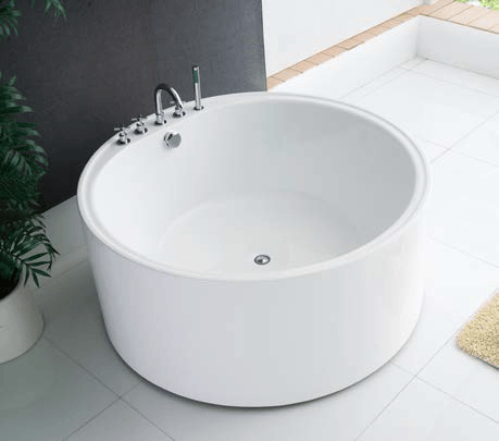 FS19 1350/1400*600mm White Round 12 Jets Acrylic Freestanding Spa Bathtub - Living and Bathroom
