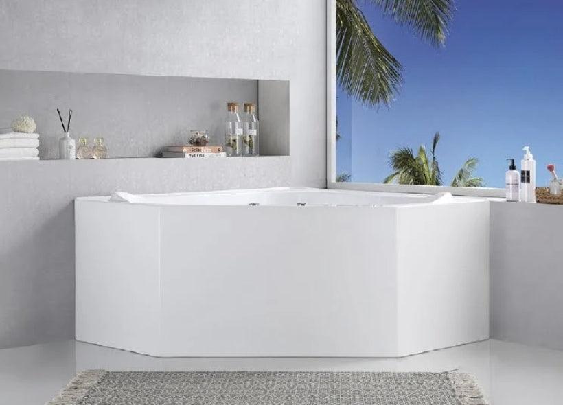 FS53 1290/1490*1290/1490*640mm White 12 Jets Acrylic Freestanding Spa Bathtub - Living and Bathroom
