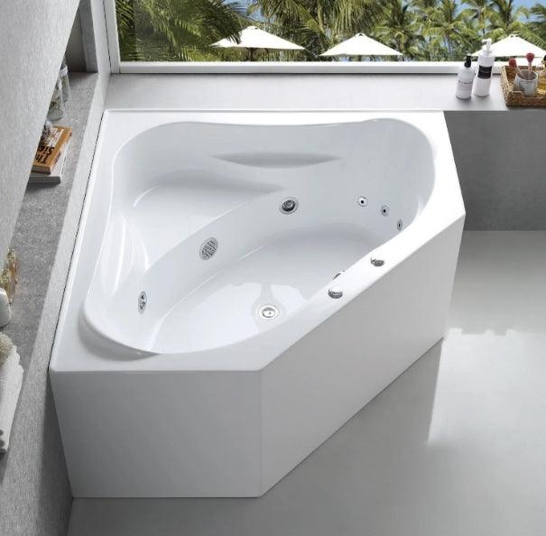 FS53 1290/1490*1290/1490*640mm White 12 Jets Acrylic Freestanding Spa Bathtub - Living and Bathroom