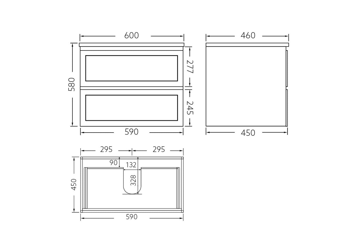 Fremantal PVC Waterproof Wall Hung Bathroom Vanity Matte Black