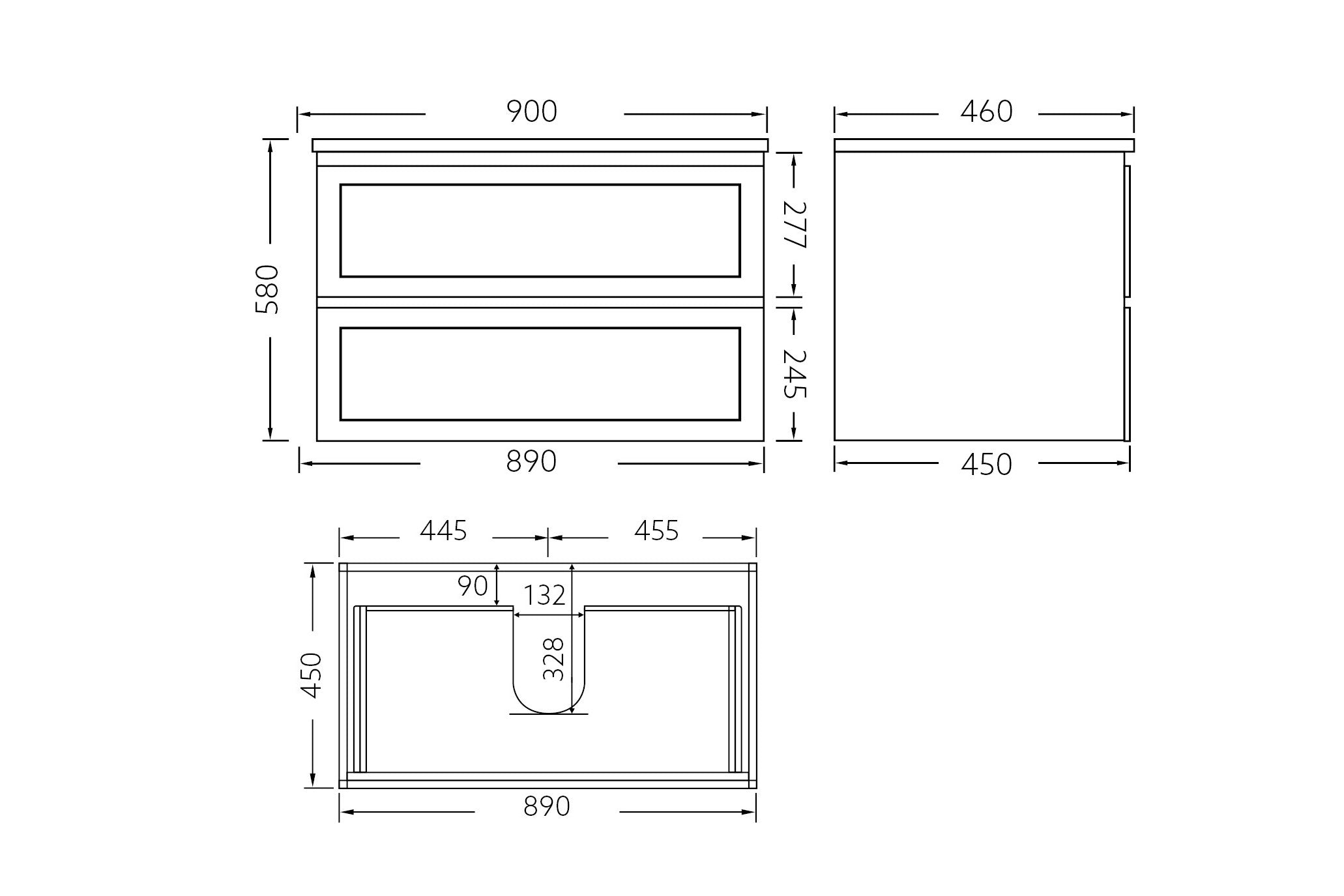 Fremantal PVC Waterproof Wall Hung Bathroom Vanity Matte Black
