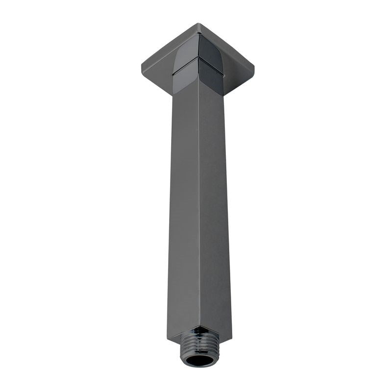 Square Gun Metal Grey Ceiling Shower Arm 200mm