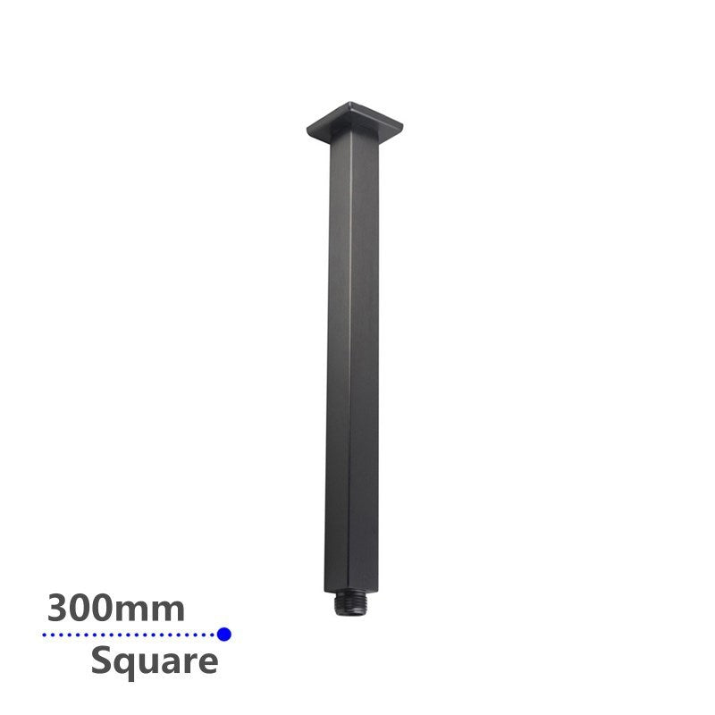 Square Gun Metal Grey Ceiling Shower Arm 300mm