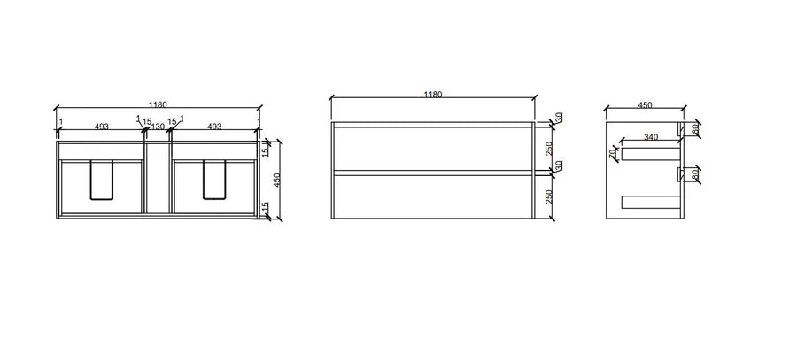 HERA 1200mm Wall-Hung Vanity - Tas Oak