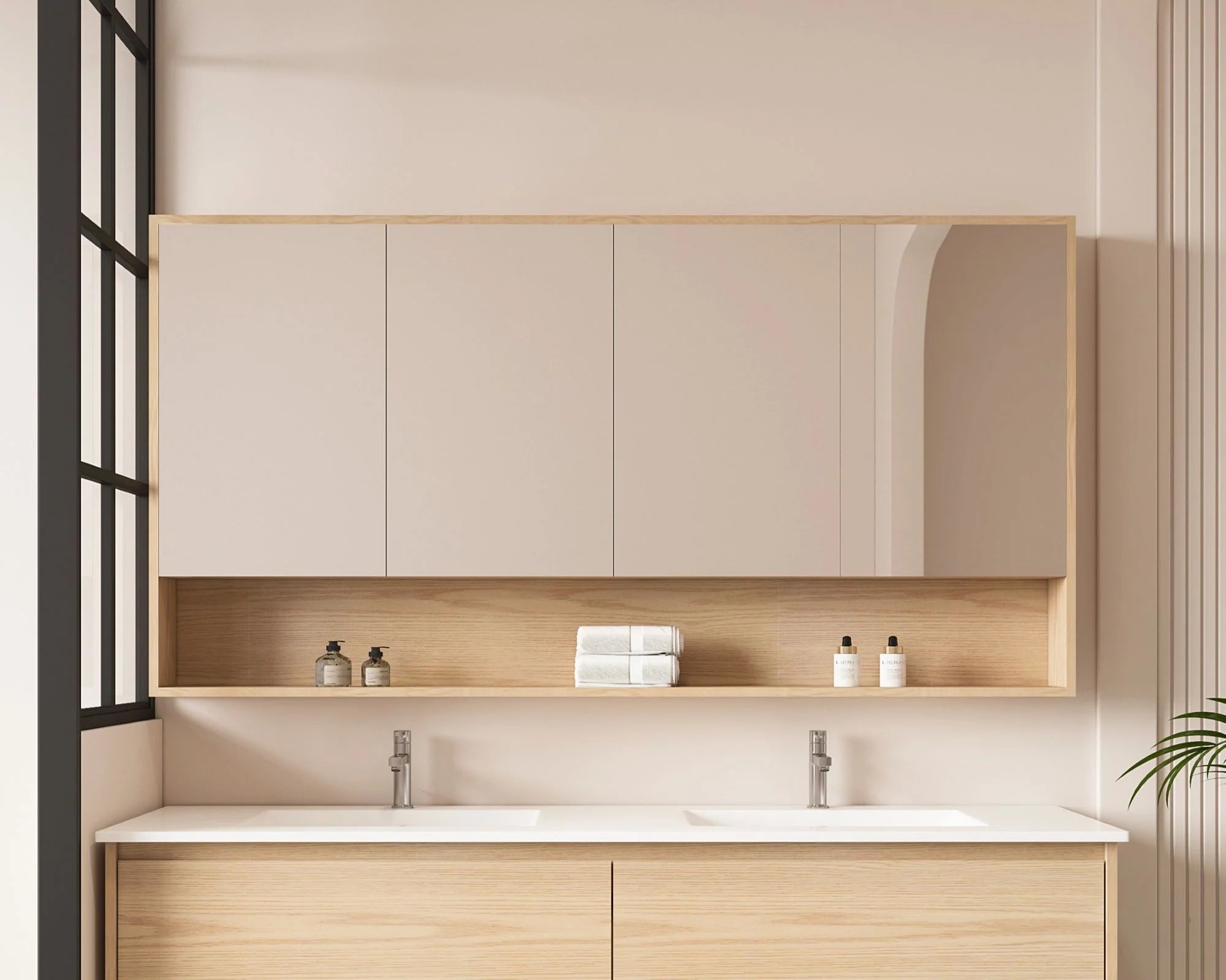 Hera Shaving Cabinet With Open Shelf Tas Oak