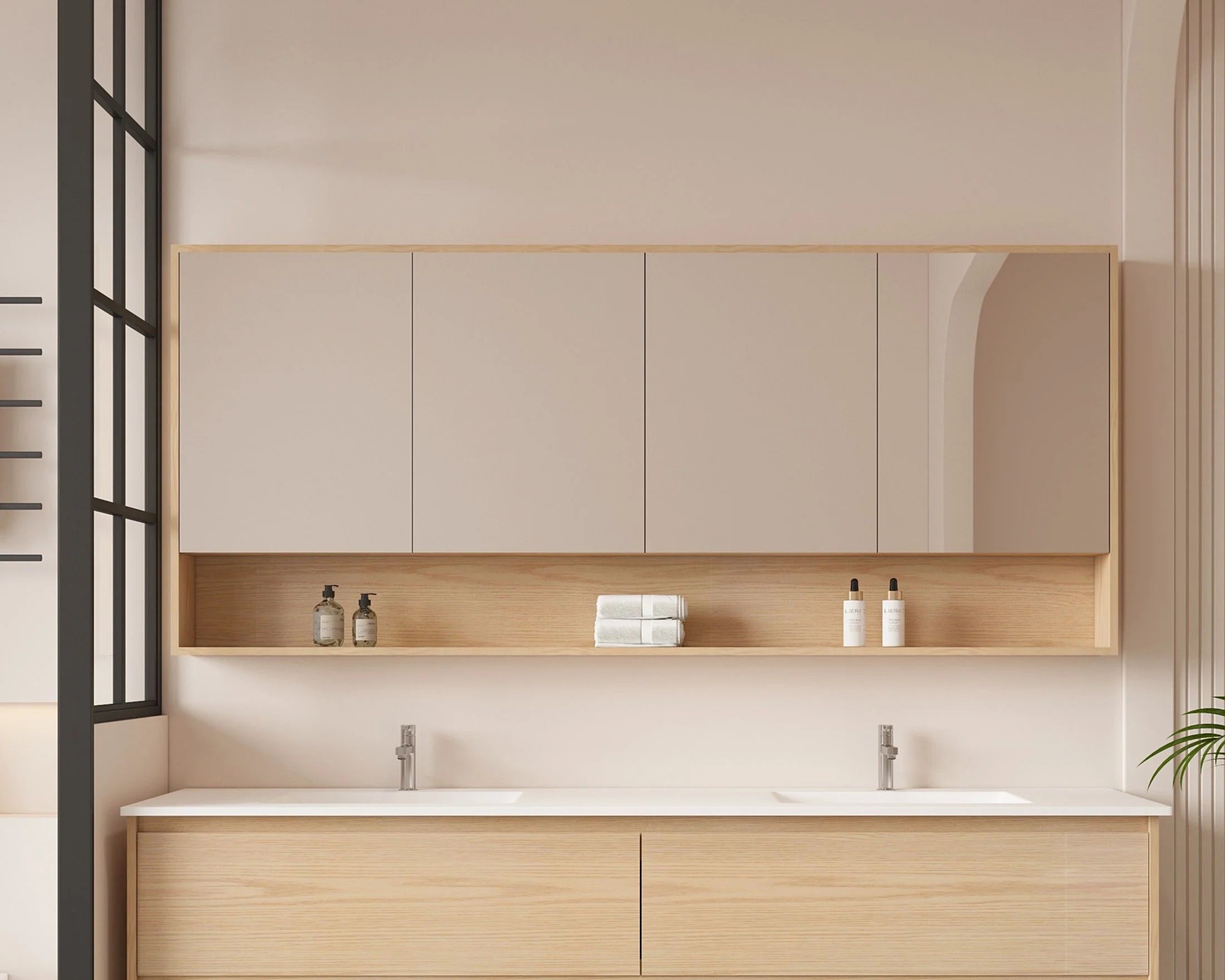 Hera Shaving Cabinet With Open Shelf Tas Oak