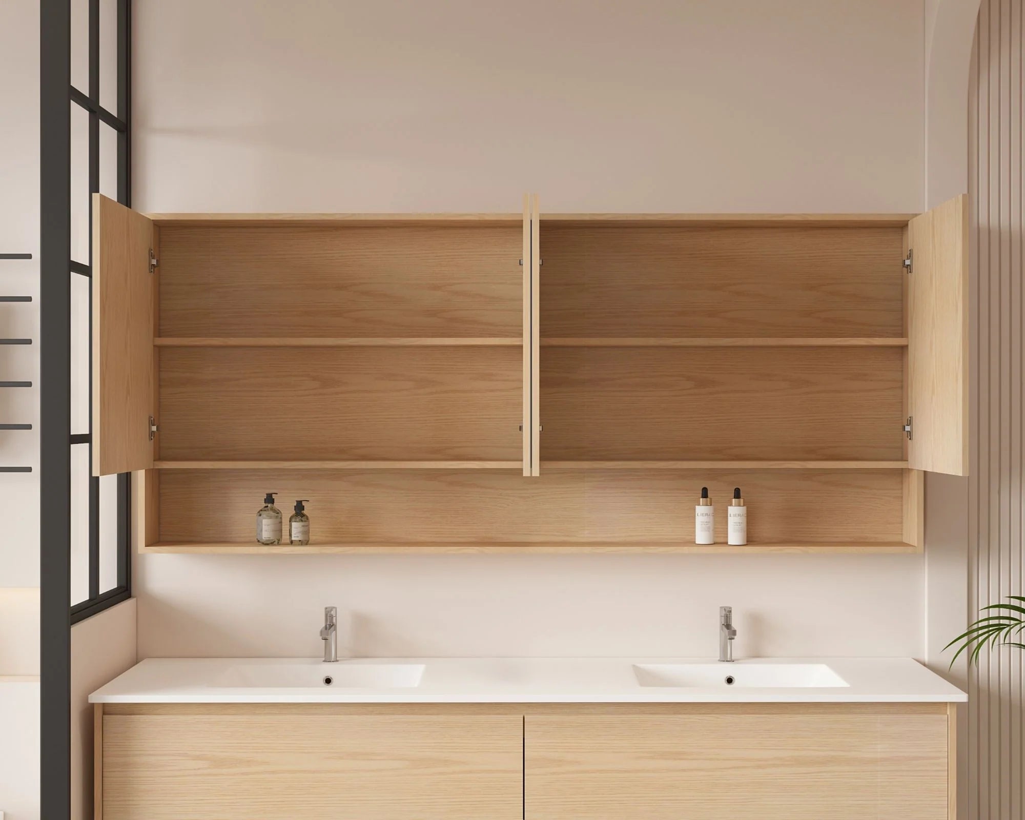 Hera Shaving Cabinet With Open Shelf Tas Oak
