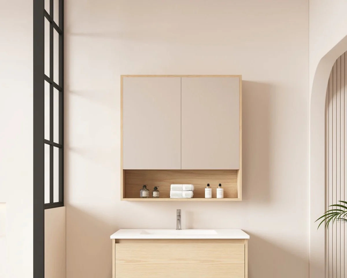 Hera Shaving Cabinet With Open Shelf Tas Oak