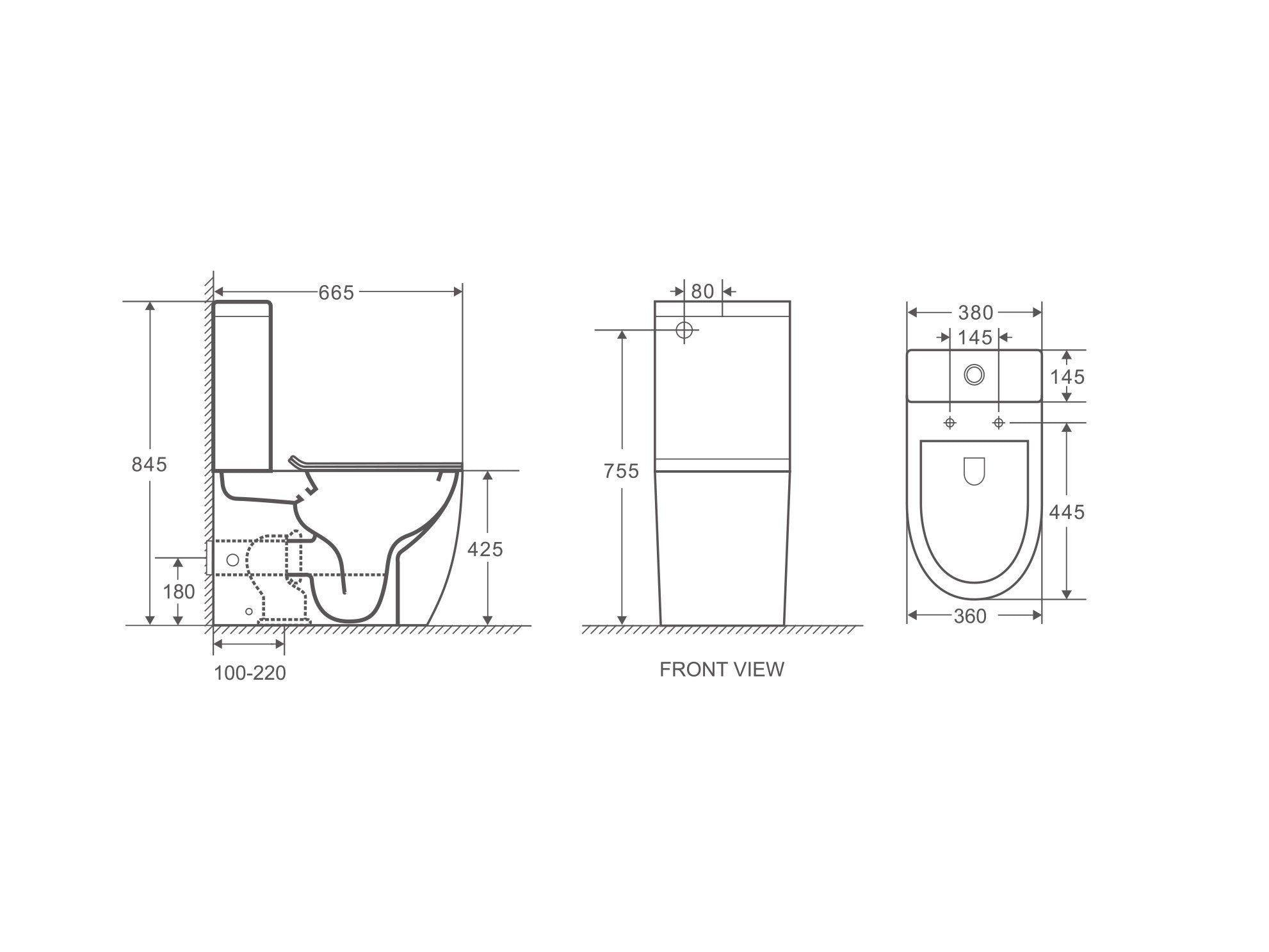 Norton Back To Wall Quite flush(Rimless+Tornado) Matt Black Toilet Suite - Living and Bathroom